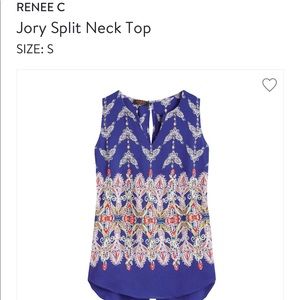 🛍Renee C. Jory Split Neck Top Small